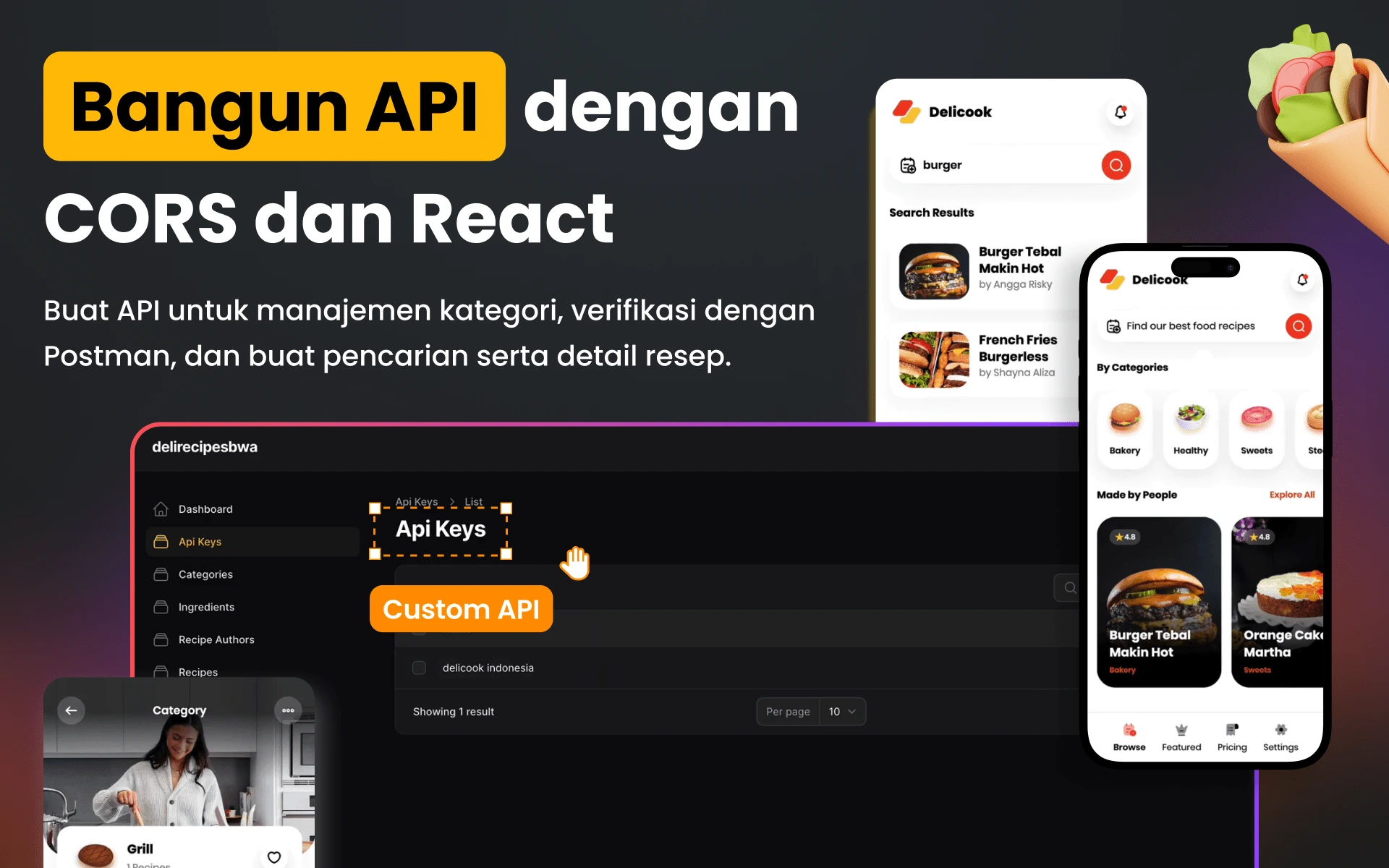 Foto kelas Laravel 11, Filament, React, TypeScript: Web Food Recipes